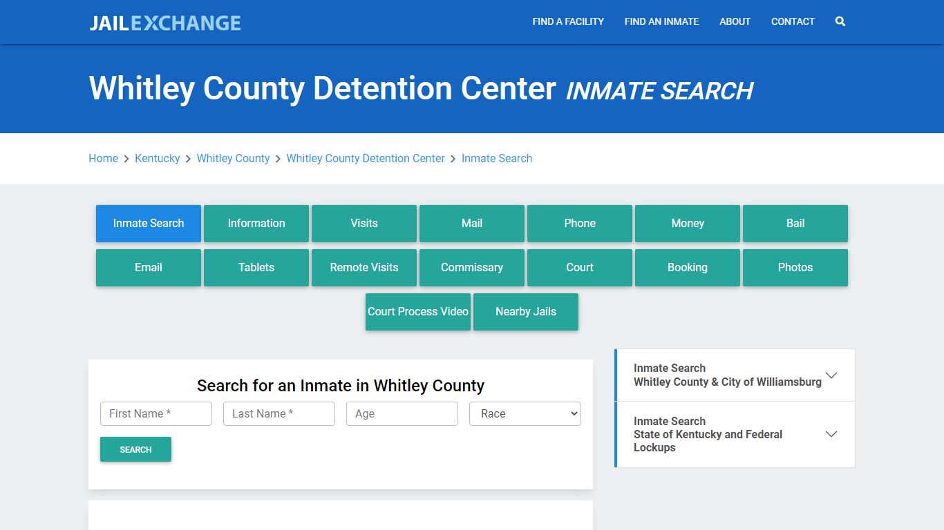 Whitley County Detention Center Inmate Search - Jail Exchange